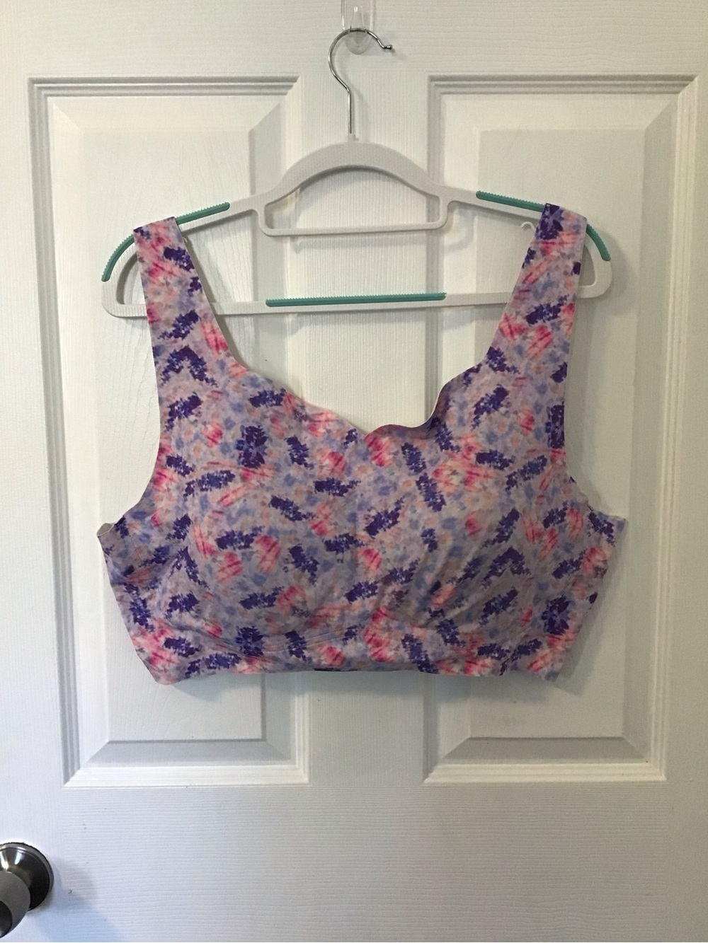 Rhonda Shear Lavender Purple Pink Floral Sports Bra
